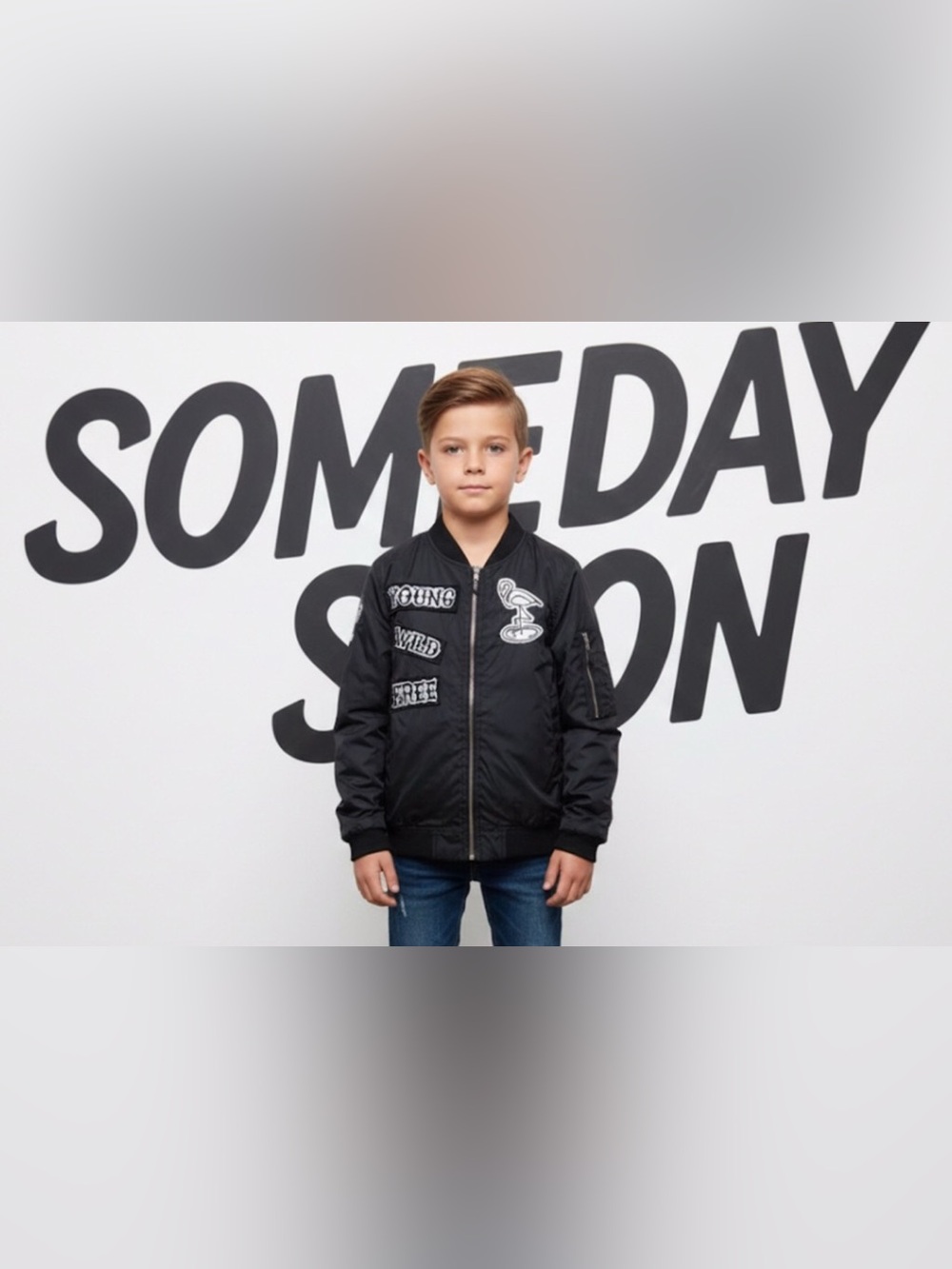 Authentic Someday Soon I will Change the world boys designer jacket sz 6